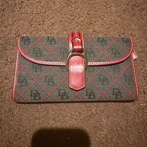 Dooney & Bourke Green and Red Clutch